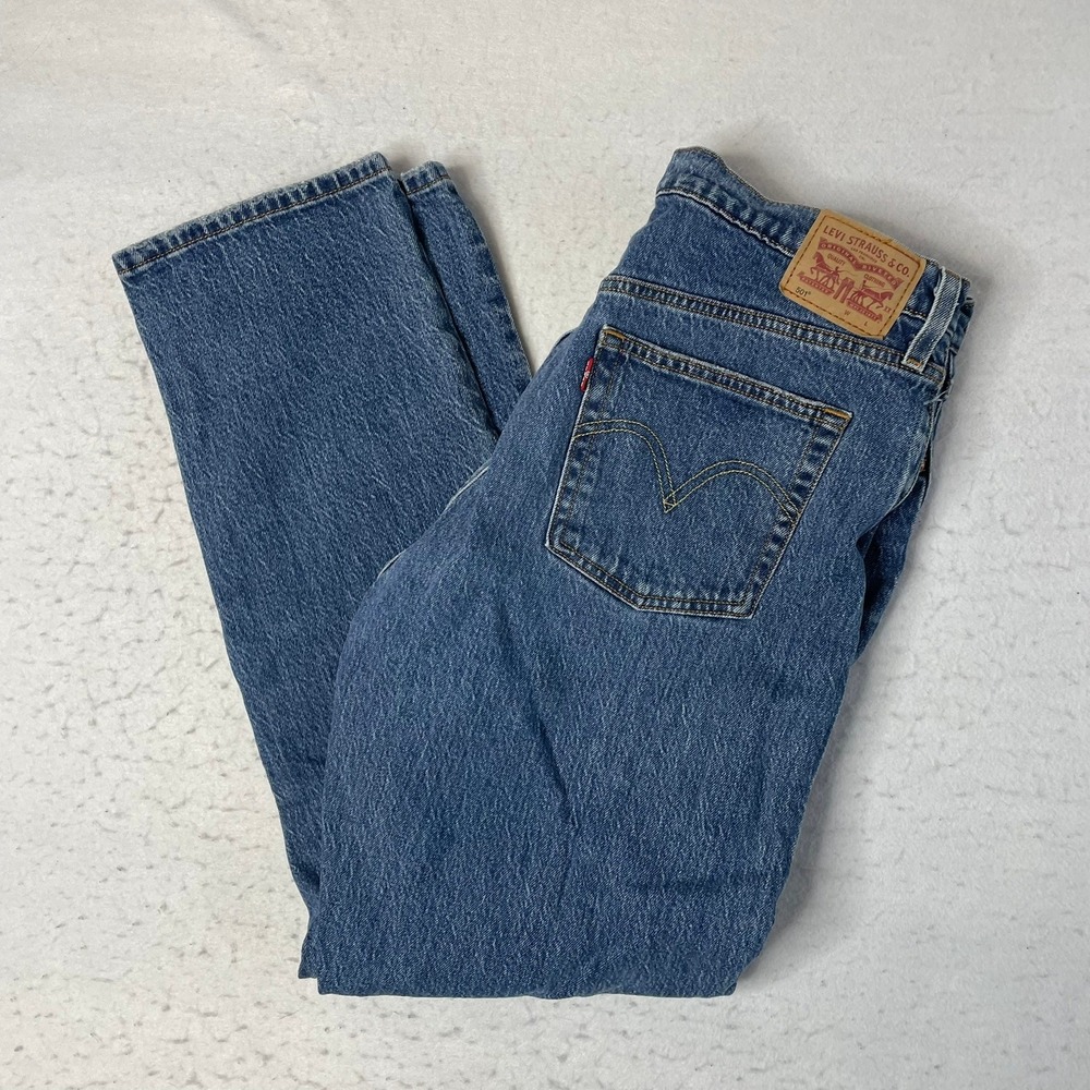 Levi's 501 Original Fit Jeans Mens W32‎ L30 Blue Straight Leg Button Fly Denim